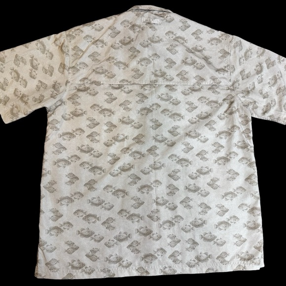 Weatherproof Garment sz L Men's Desert Grass Fish button fishing vented Shirt - Picture 2 of 10